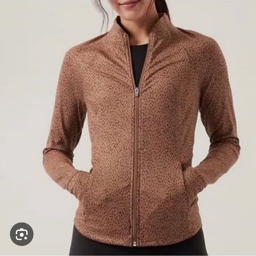 Athleta Salutation Jacket Cheetah Print NWOT